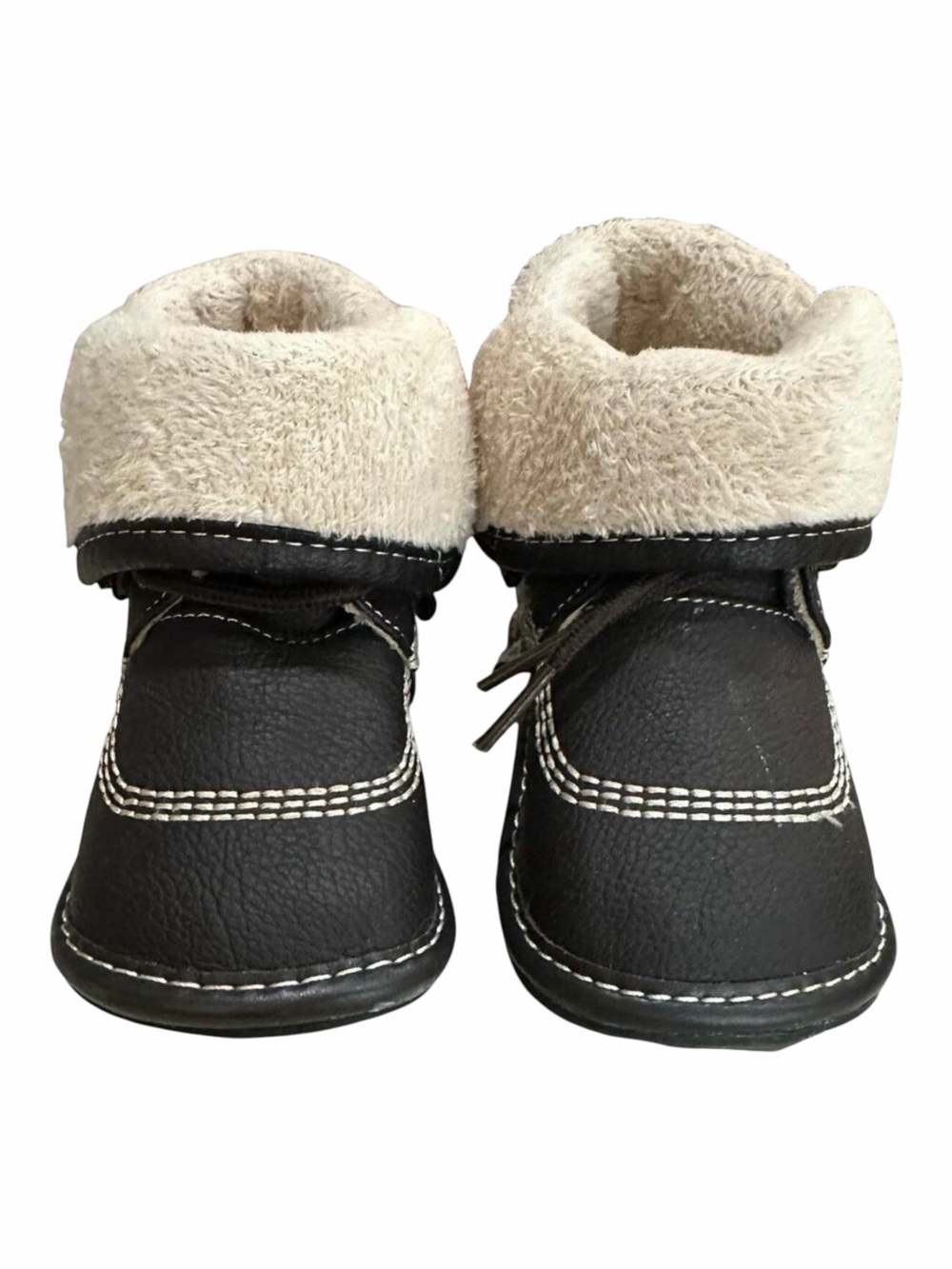 Jack and lily leather kids shoes faux fur lined. Lace up‎ Size K12